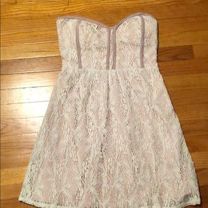 Strapless lace dress